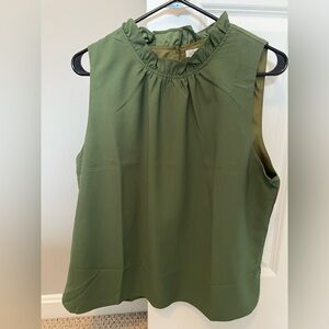 Green Sleeveless Top JCrew L NWT
